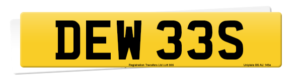 Registration number DEW 33S